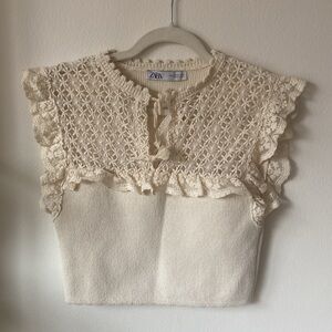 Zara combination knit crop top